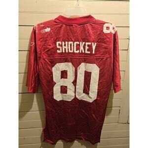 Reebok NFL Jersey Mens M Shockey 80 Red Mesh On Field Equipment Players Used